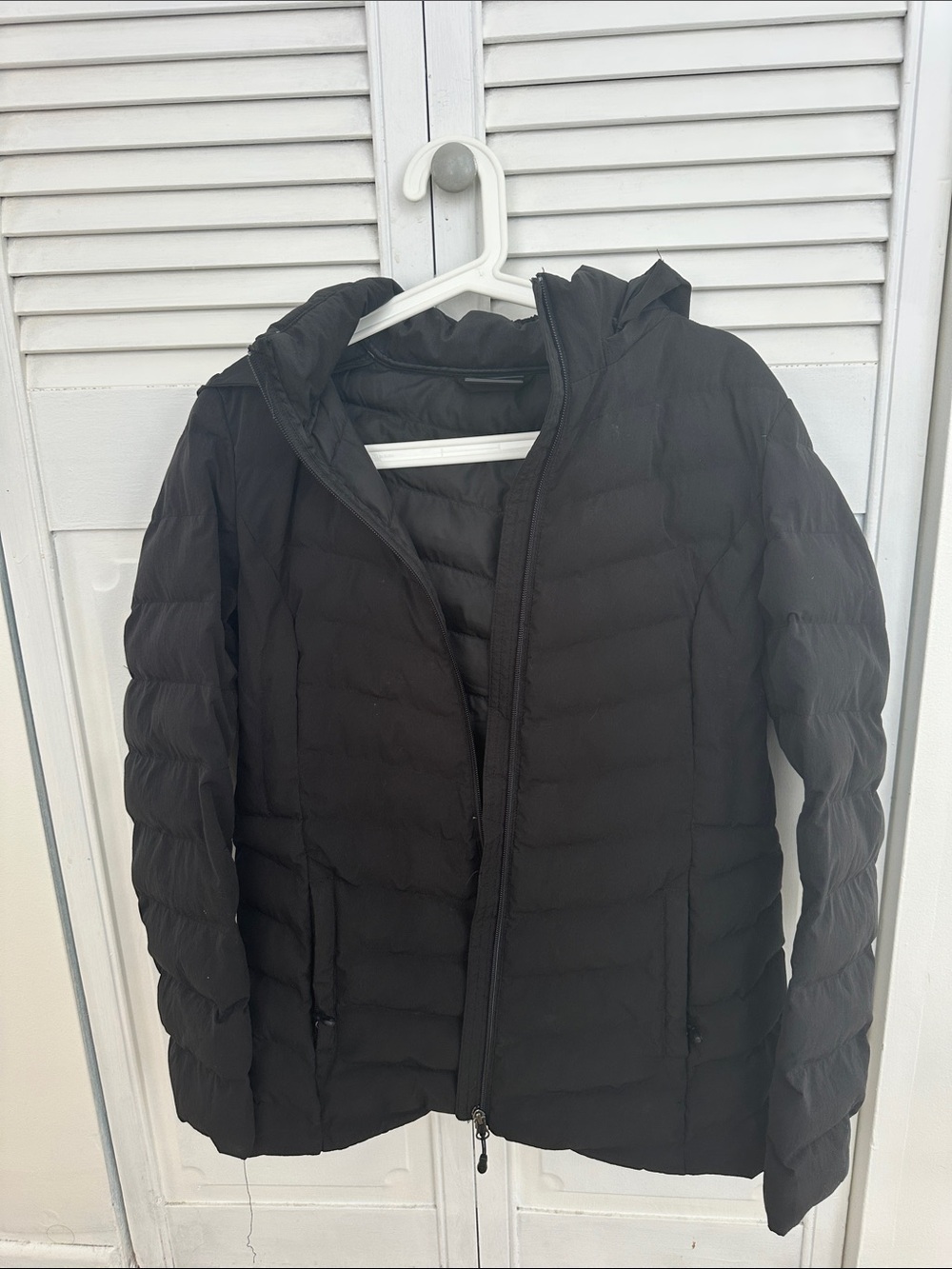 32 Degrees Black Quilted Hooded Puffer Jacket